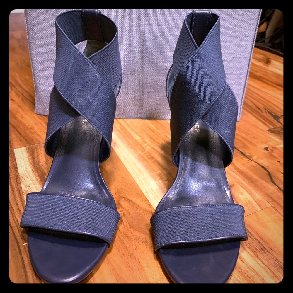 Dark blue sandal heels